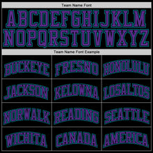 Load image into Gallery viewer, Custom Black Purple-Teal Authentic Throwback Basketball Jersey