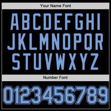 Load image into Gallery viewer, Custom Black Light Blue Authentic Basketball Jersey