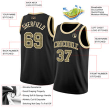 Load image into Gallery viewer, Custom Black Camo-Cream Authentic Basketball Jersey