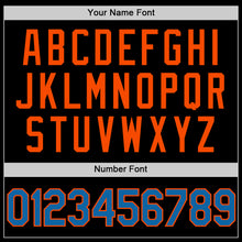 Load image into Gallery viewer, Custom Black Blue-Orange Authentic Basketball Jersey