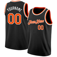 Load image into Gallery viewer, Custom Black Orange-White Authentic Basketball Jersey