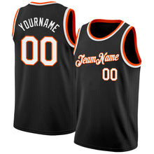 Load image into Gallery viewer, Custom Black White-Orange Authentic Basketball Jersey