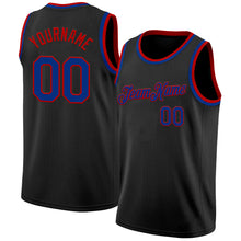 Load image into Gallery viewer, Custom Black Royal-Red Authentic Basketball Jersey