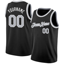 Load image into Gallery viewer, Custom Black Gray-White Authentic Basketball Jersey