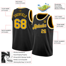 Load image into Gallery viewer, Custom Black Gold-White Authentic Basketball Jersey