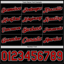 Load image into Gallery viewer, Custom Black Red-White Authentic Basketball Jersey