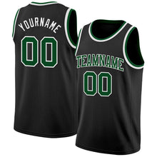 Load image into Gallery viewer, Custom Black Green-White Authentic Basketball Jersey
