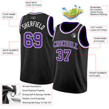Load image into Gallery viewer, Custom Black Purple-White Authentic Basketball Jersey