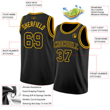 Load image into Gallery viewer, Custom Black Gold Authentic Basketball Jersey