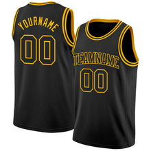 Load image into Gallery viewer, Custom Black Gold Authentic Basketball Jersey