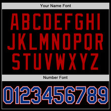 Load image into Gallery viewer, Custom Black Royal White-Red Authentic Basketball Jersey