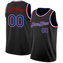 Load image into Gallery viewer, Custom Black Royal White-Red Authentic Basketball Jersey