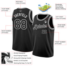 Load image into Gallery viewer, Custom Black White Authentic Basketball Jersey