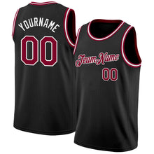 Load image into Gallery viewer, Custom Black Maroon-White Authentic Basketball Jersey