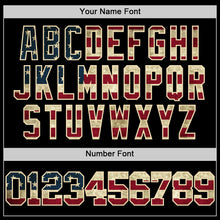 Load image into Gallery viewer, Custom Black Vintage USA Flag Cream-Red Authentic Basketball Jersey