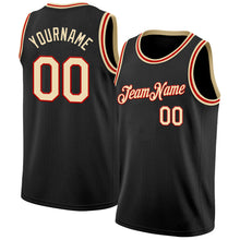Load image into Gallery viewer, Custom Black Cream-Red Authentic Basketball Jersey