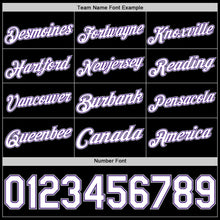 Load image into Gallery viewer, Custom Black White Purple-Gray Authentic Basketball Jersey