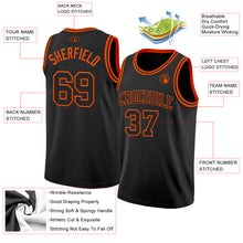 Load image into Gallery viewer, Custom Black Orange Authentic Basketball Jersey