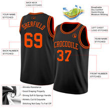 Load image into Gallery viewer, Custom Black Orange Authentic Basketball Jersey
