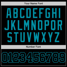 Load image into Gallery viewer, Custom Black Teal Authentic Basketball Jersey