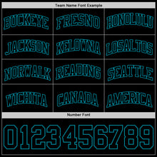 Load image into Gallery viewer, Custom Black Teal Authentic Basketball Jersey