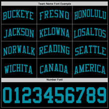 Load image into Gallery viewer, Custom Black Teal Authentic Basketball Jersey