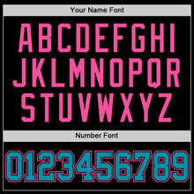 Load image into Gallery viewer, Custom Black Teal-Pink Authentic Basketball Jersey