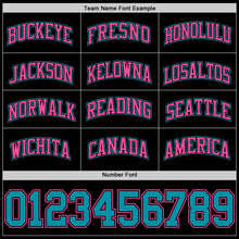 Load image into Gallery viewer, Custom Black Teal-Pink Authentic Basketball Jersey
