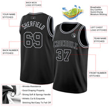 Load image into Gallery viewer, Custom Black Gray Authentic Basketball Jersey