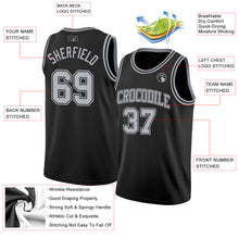 Load image into Gallery viewer, Custom Black Gray Authentic Basketball Jersey