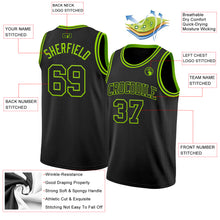 Load image into Gallery viewer, Custom Black Neon Green Authentic Basketball Jersey