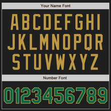 Load image into Gallery viewer, Custom Black Kelly Green Old Gold-Red Authentic Baseball Jersey