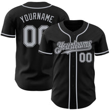 Load image into Gallery viewer, Custom Black Gray Authentic Baseball Jersey