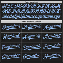 Load image into Gallery viewer, Custom Black Light Blue Authentic Baseball Jersey