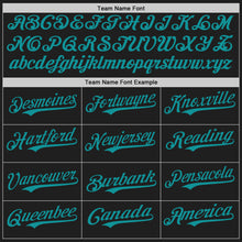 Load image into Gallery viewer, Custom Black Teal Authentic Baseball Jersey