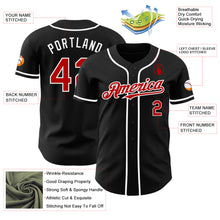 Load image into Gallery viewer, Custom Black Red-White Authentic Baseball Jersey