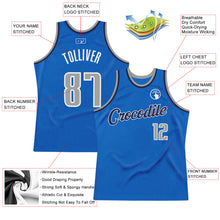 Load image into Gallery viewer, Custom Blue Gray-Navy Authentic Throwback Basketball Jersey