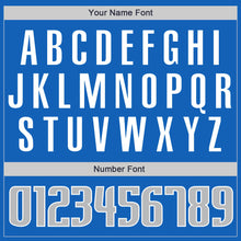 Load image into Gallery viewer, Custom Blue Gray-Navy Authentic Throwback Basketball Jersey