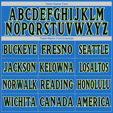 Load image into Gallery viewer, Custom Blue Black-Neon Green Authentic Throwback Basketball Jersey