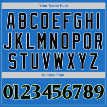 Load image into Gallery viewer, Custom Blue Black-Neon Green Authentic Throwback Basketball Jersey