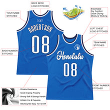 Load image into Gallery viewer, Custom Blue White-Navy Authentic Throwback Basketball Jersey