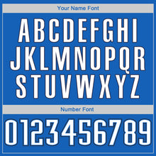 Load image into Gallery viewer, Custom Blue White-Navy Authentic Throwback Basketball Jersey