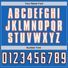 Load image into Gallery viewer, Custom Blue White-Orange Authentic Throwback Basketball Jersey