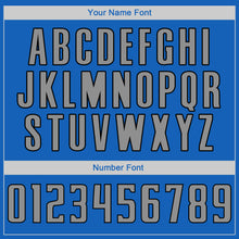 Load image into Gallery viewer, Custom Blue Gray-Black Authentic Throwback Basketball Jersey