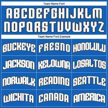 Load image into Gallery viewer, Custom Blue White Pinstripe White-Black Authentic Basketball Jersey