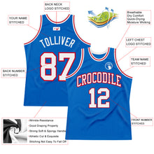 Load image into Gallery viewer, Custom Blue White-Red Authentic Throwback Basketball Jersey
