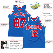 Load image into Gallery viewer, Custom Blue Red-White Authentic Throwback Basketball Jersey