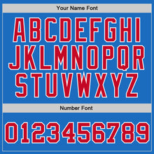 Load image into Gallery viewer, Custom Blue Red-White Authentic Throwback Basketball Jersey