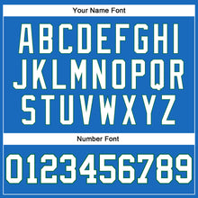 Load image into Gallery viewer, Custom Blue White-Kelly Green Authentic Throwback Basketball Jersey