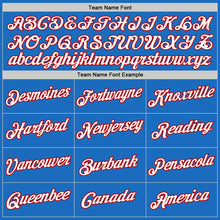 Load image into Gallery viewer, Custom Blue White-Red Authentic Throwback Basketball Jersey